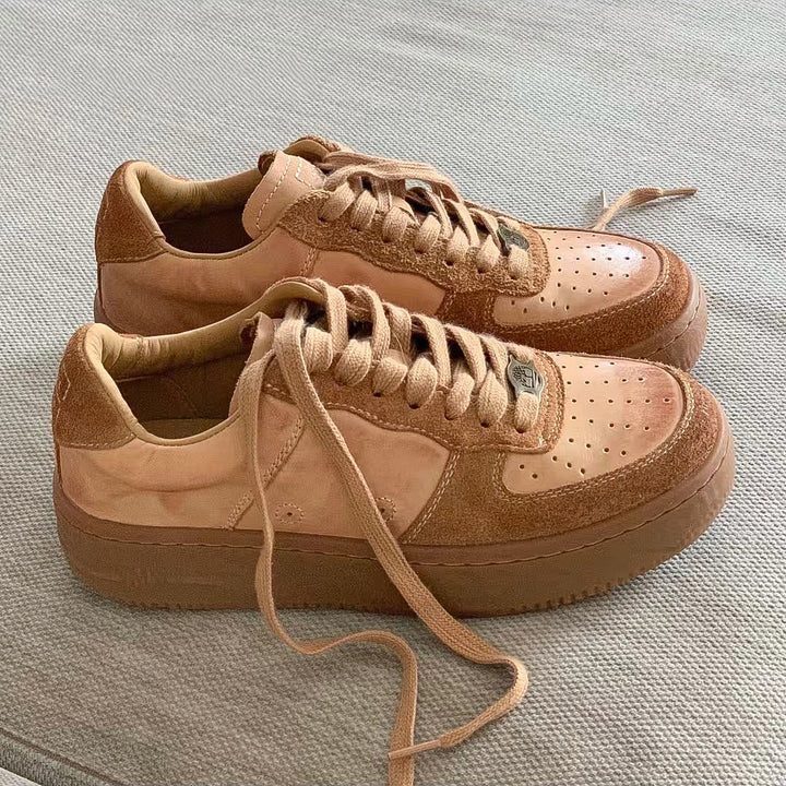 Femme Syntetisk Læder Low-Top Sneakers med strukturerede Detaljer Stilla