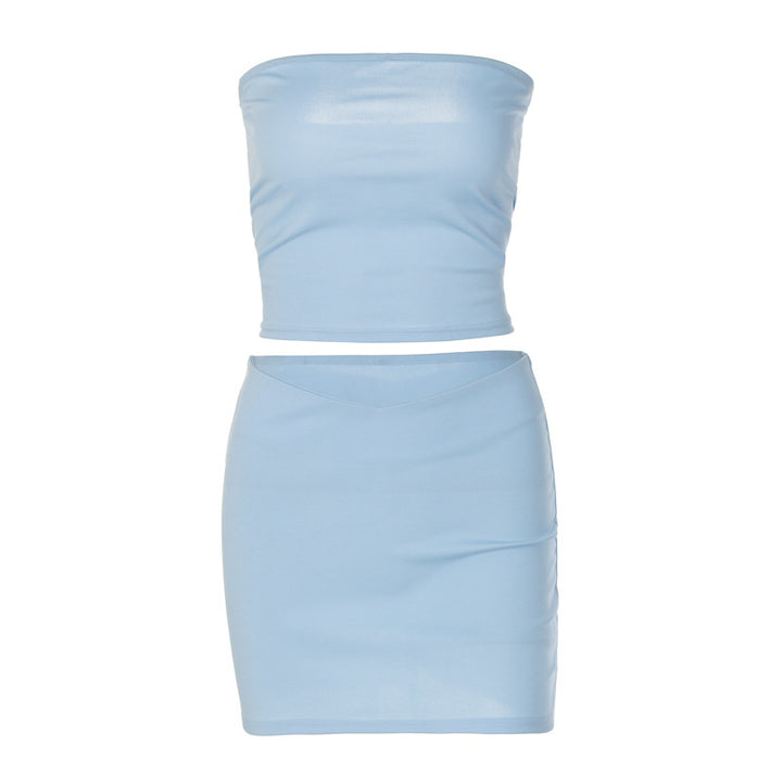 Dame Crop Top og Mini Skirt Ensemble Stilla