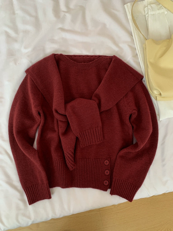 Damer elegant sweater med aftagelig krave Stilla