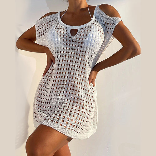 Dame transparent netkjole med cut-out-detaljer Skovae
