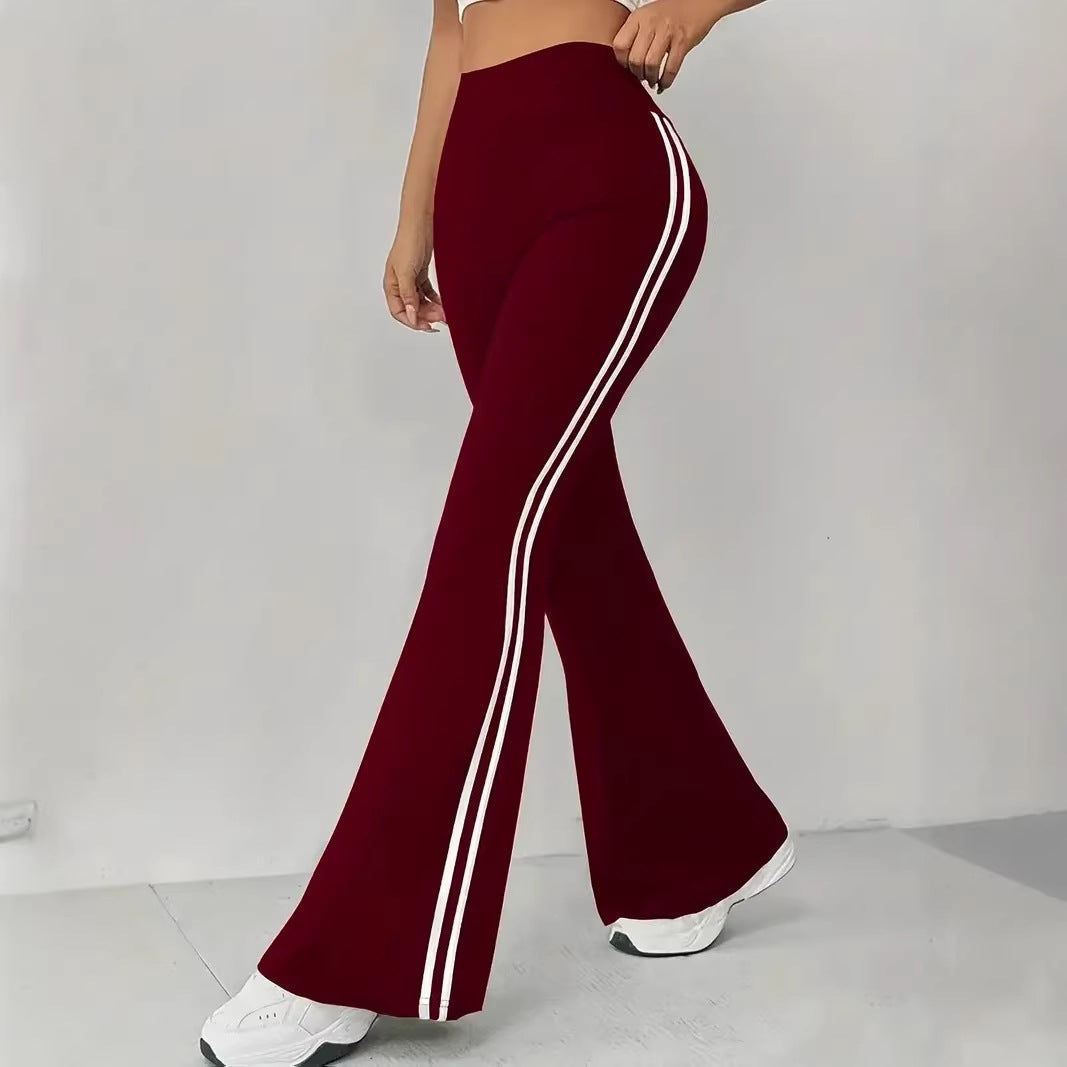 Kvinder Sporty Flared Leggings med Striber Stilla