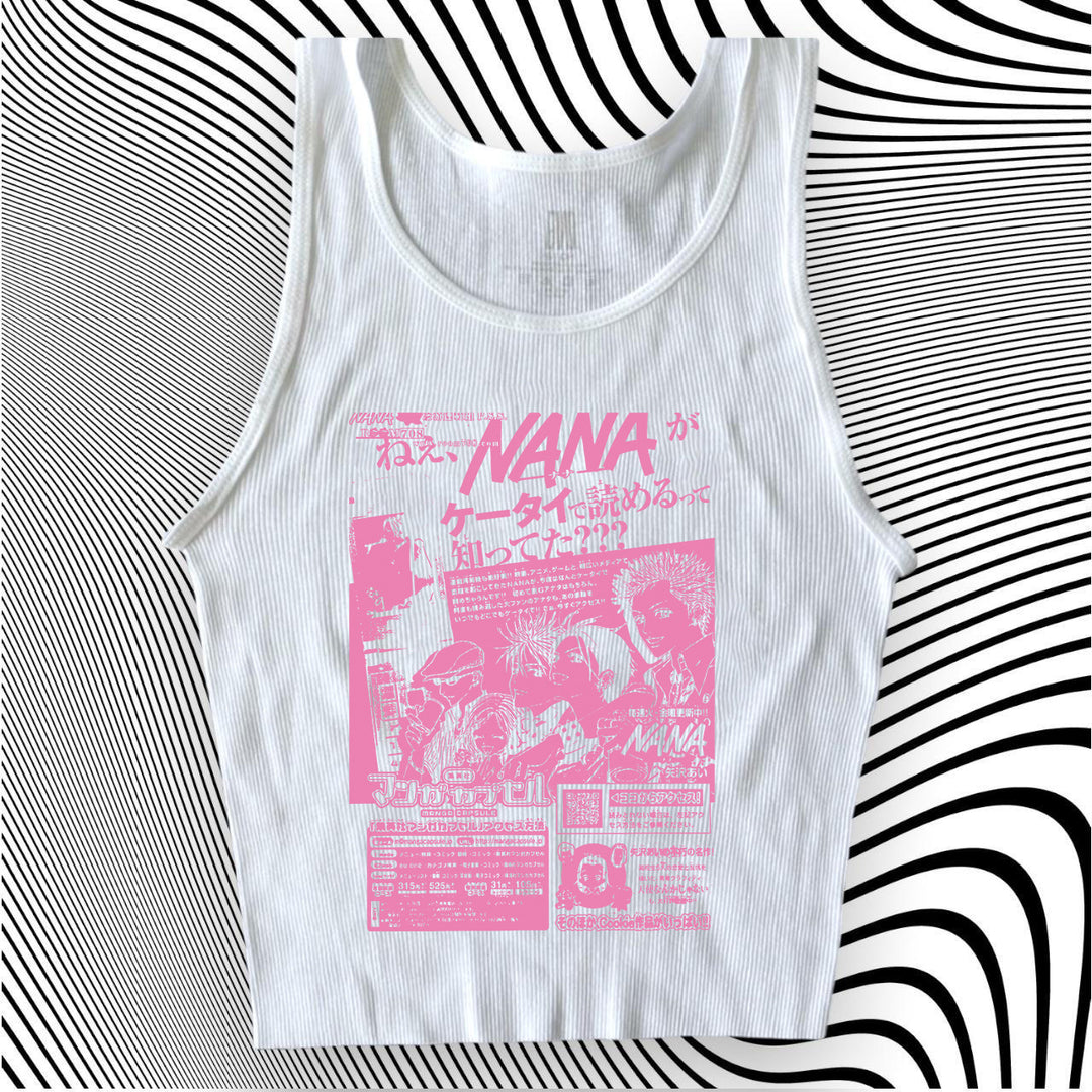Dame Crop-Top med kreativ grafisk tryk Skovae