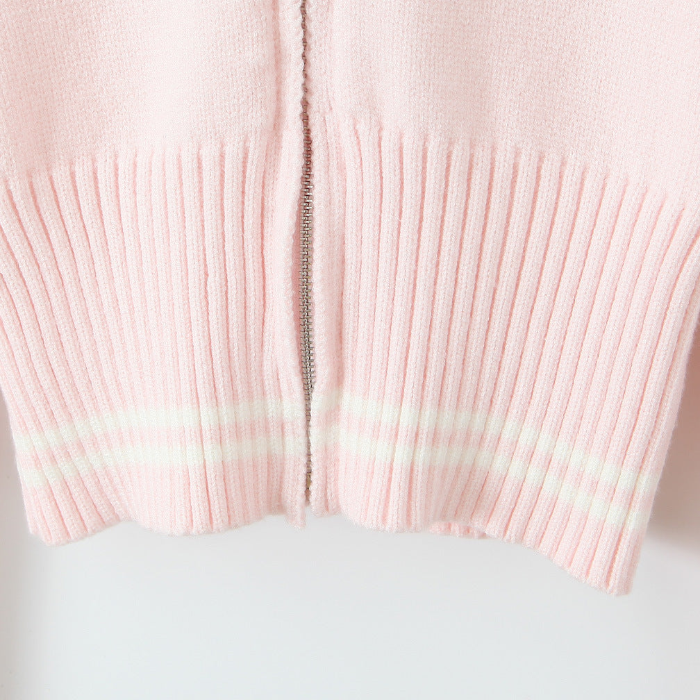 Damer cropped hættepullover med lynlås og elastisk kant Stilla