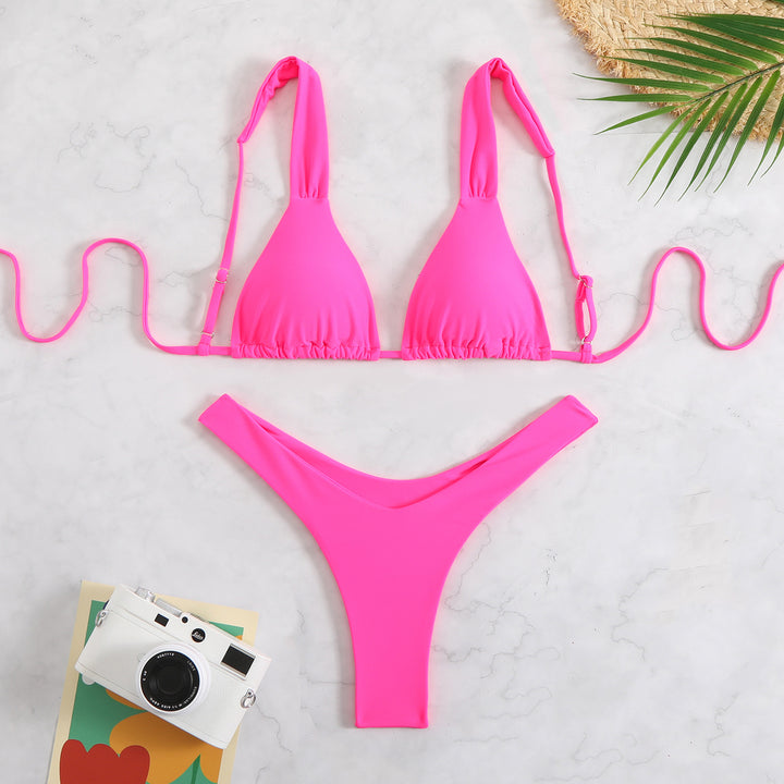 Dame bikini-sæt med glædeligt blomsterdesign og justerbare stropper Stilla