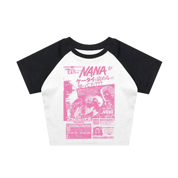 Dame Crop-Top med kreativ grafisk tryk Skovae
