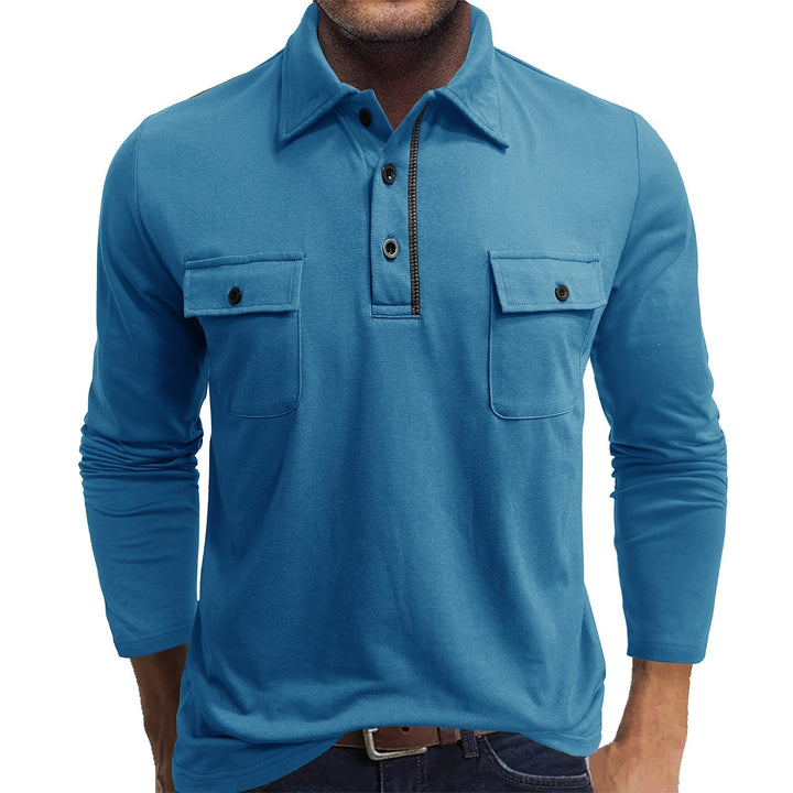 Stilla | Poloshirts bomuldsblanding Regular fit Lange ærmer Klaplommer