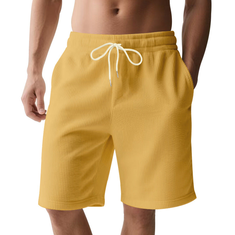 Herren knælange Bermudashorts med elastisk kant, snortræk og sidelommer Skovae