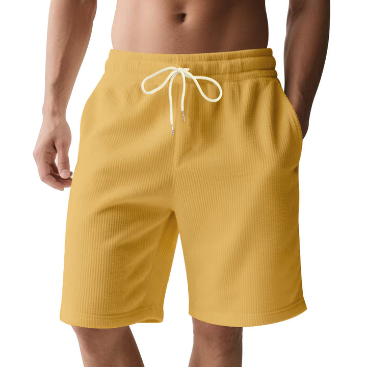 Herren knælange Bermudashorts med elastisk kant, snortræk og sidelommer Skovae