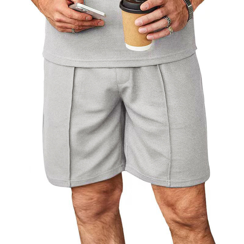 Herrer fritidsshorts med struktureret stof og elastisk talje Stilla