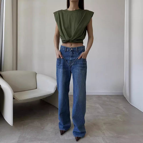Damer Løst skåret jeans med unikt design Skovae