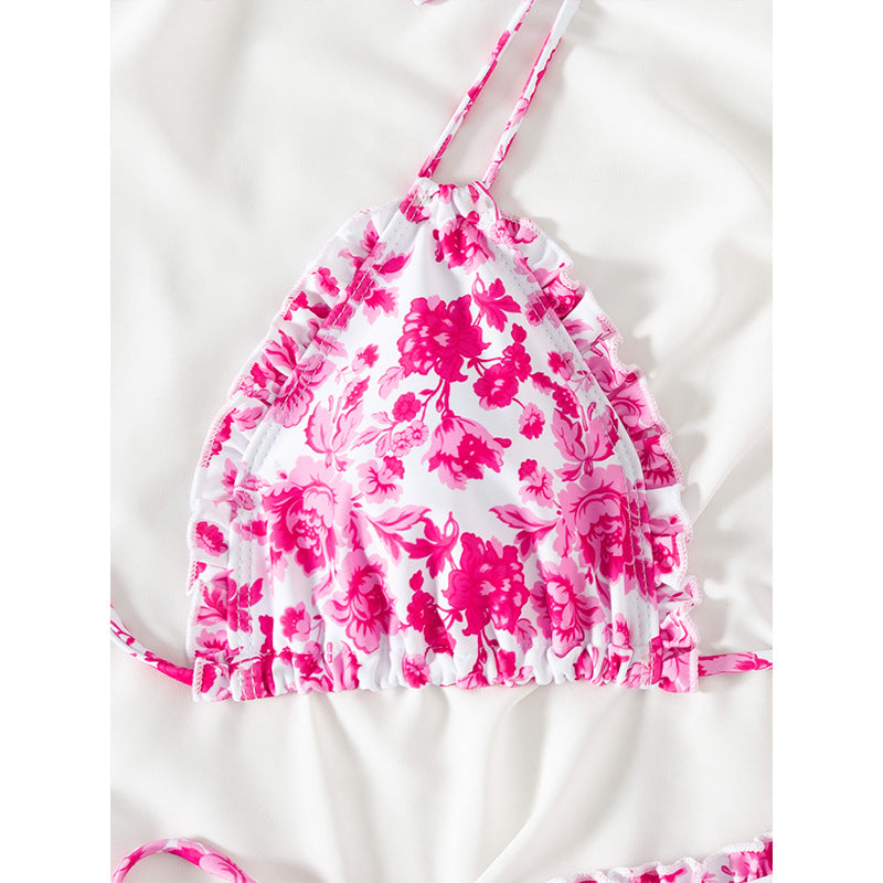 Dame Floral Flæse Strop Bikini Sæt Stilla