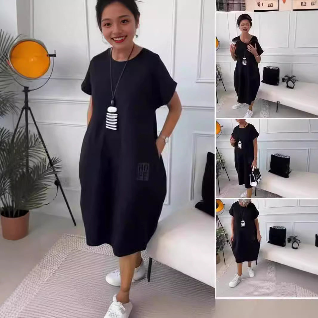Dame afslappet Sweatdress med praktiske lommer og moderne skrift Stilla