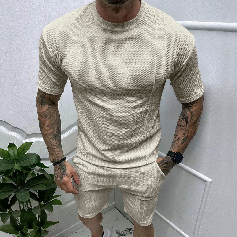 Herrer Sportsligt Kortærmet Outfit med struktureret Design Stilla
