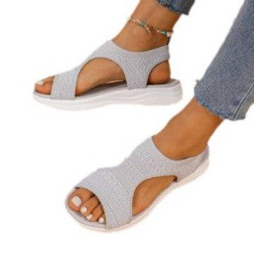 Dame ergonomiske fritids-sandaler med elastisk overdel og polstret fodseng Stilla