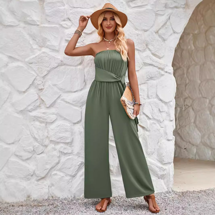 Dame Elegant Jumpsuit med off-shoulder design og bredt ben Stilla