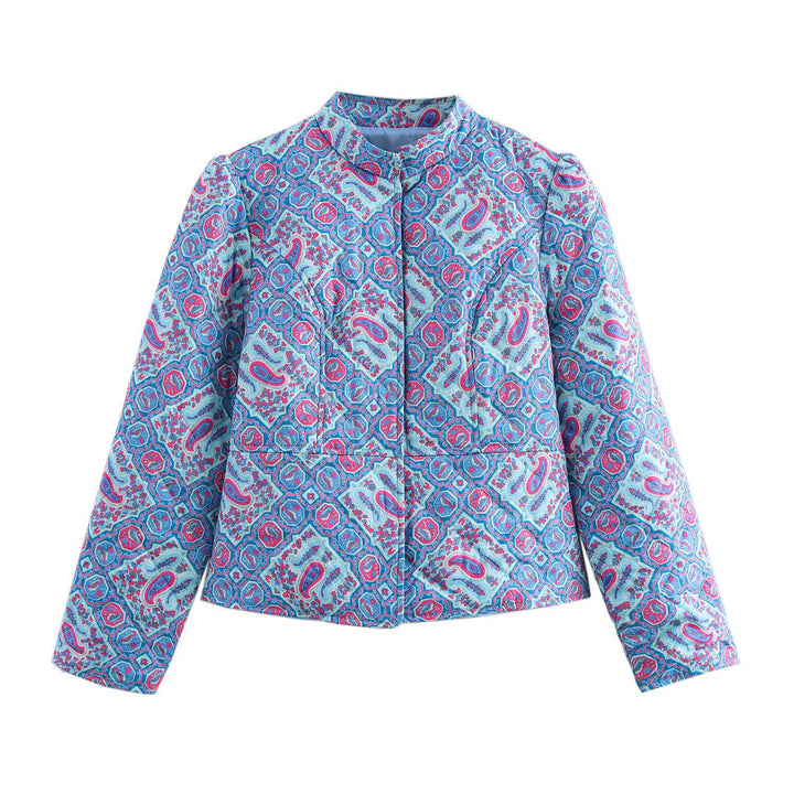 Kvinders fashionable quilted jakke med unik mønstertryk Stilla