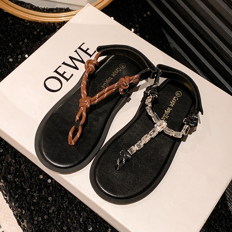 Dame Sandaler med glitrende strasspynt og komfortabel indersål Stilla