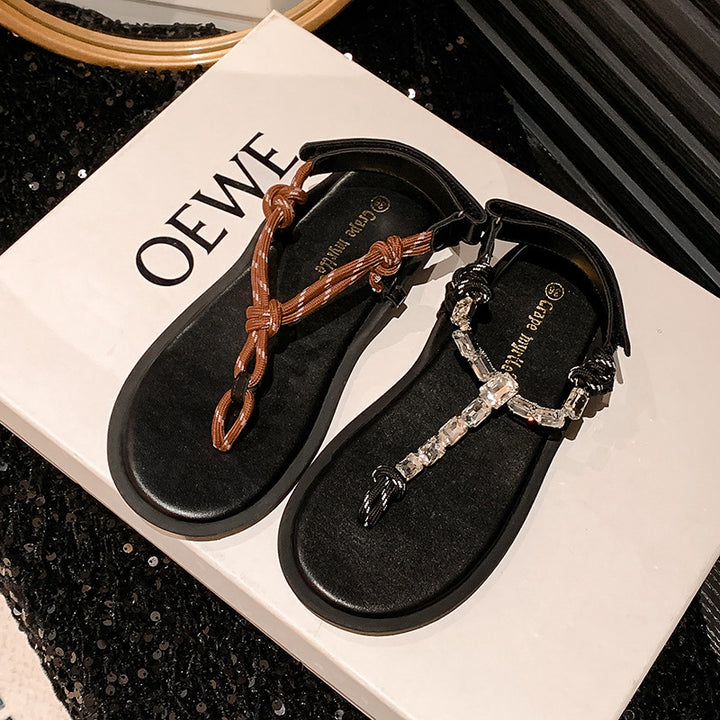 Dame Sandaler med glitrende strasspynt og komfortabel indersål Stilla