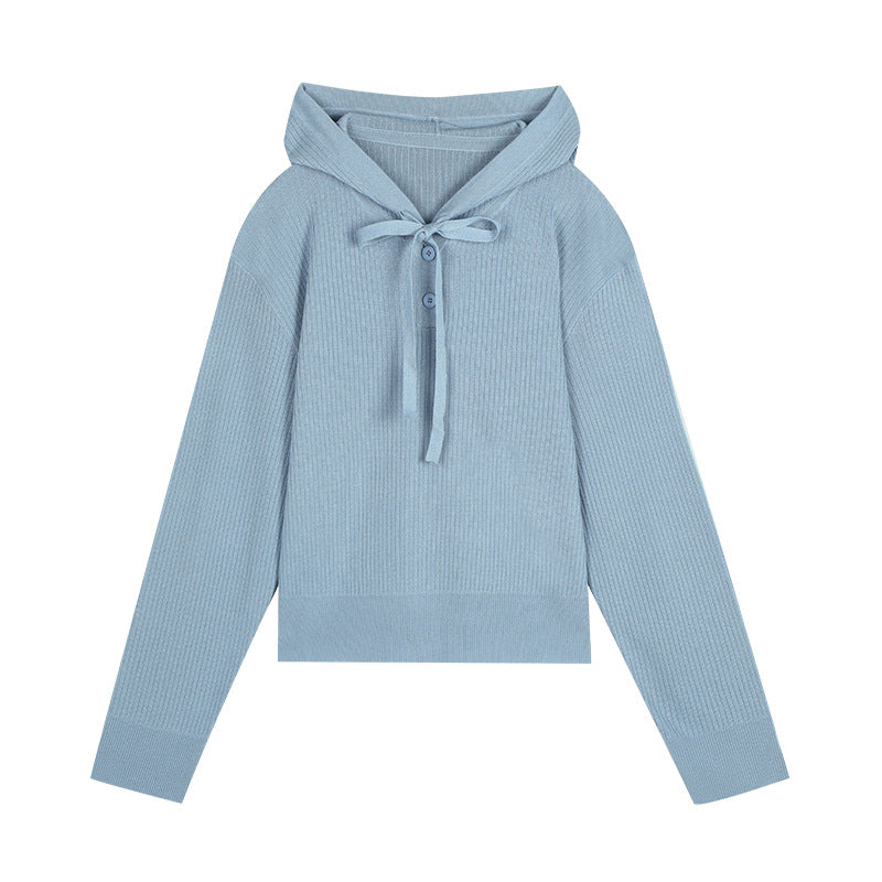 Dame moderigtig hoodie med stilfuld V-udskæring og dekorativ snor Stilla