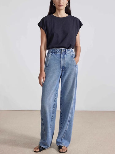 Dame brede High-Waist jeans med afslappet pasform og bæredygtig denim Stilla