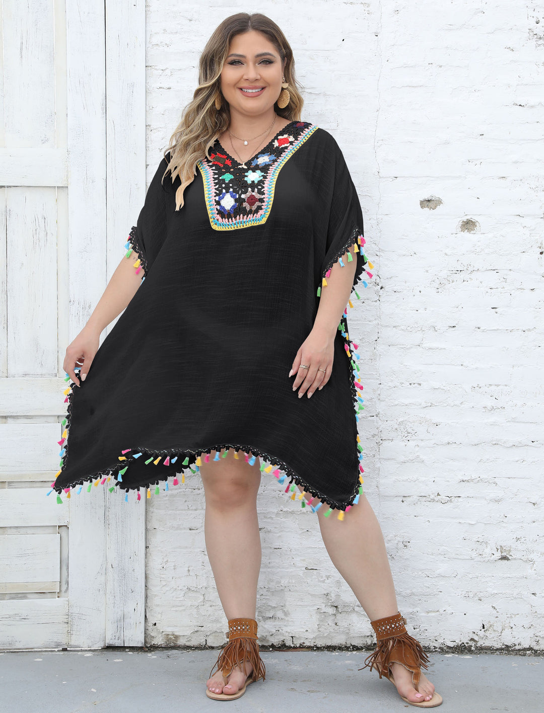 Femme Stilfuldt Broderet Strandcover-Up Stilla