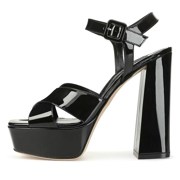 Femme Stilfulde Metallic Platform-Sandaler Stilla