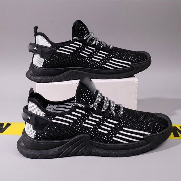 Femme Lettere Atletiske Slip-On Sneakers med Åndbart Strikdesign Stilla