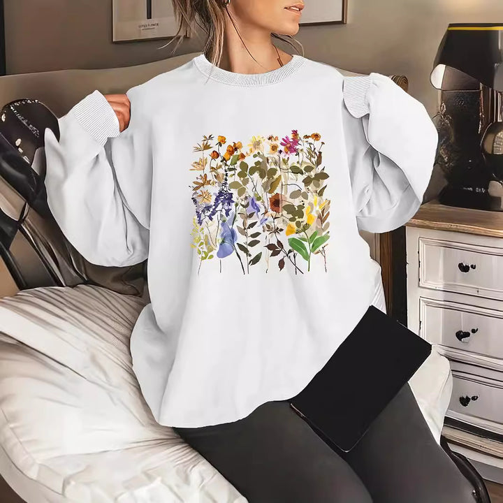 Kvinders sweatshirts med blomstermotiver og komfortabel pasform Stilla