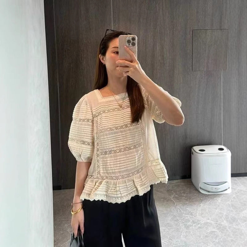 Dame Raffineret Bluse med Flæse detaljer Stilla