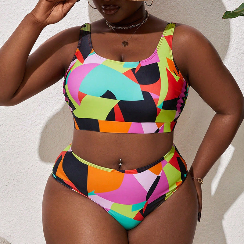 Dame Sporty Bikini-sæt med højskåret trusse Skovae