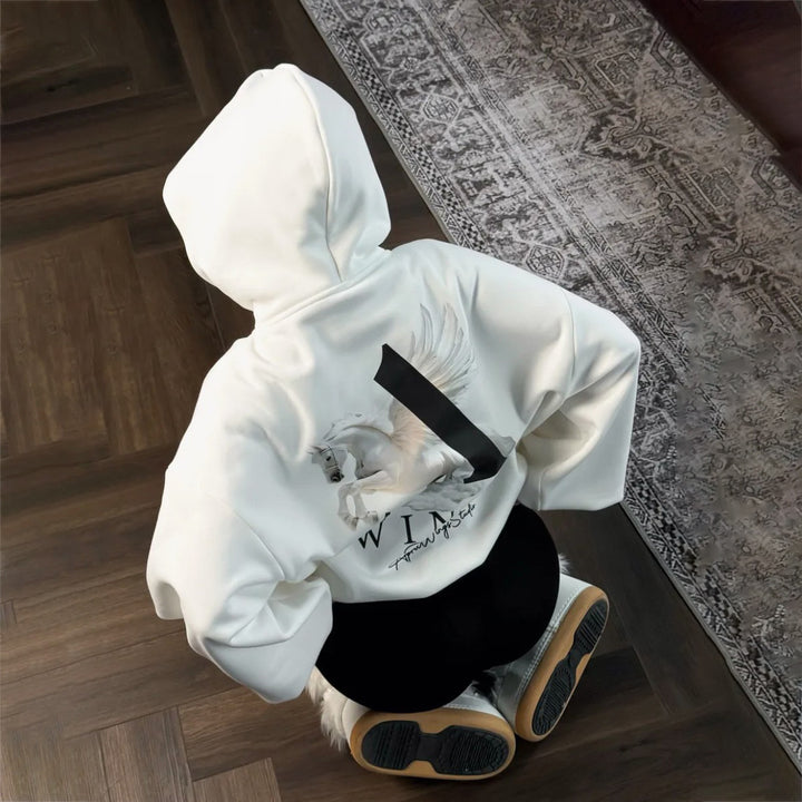Dame Urban Hoodie med unikt grafisk design Stilla
