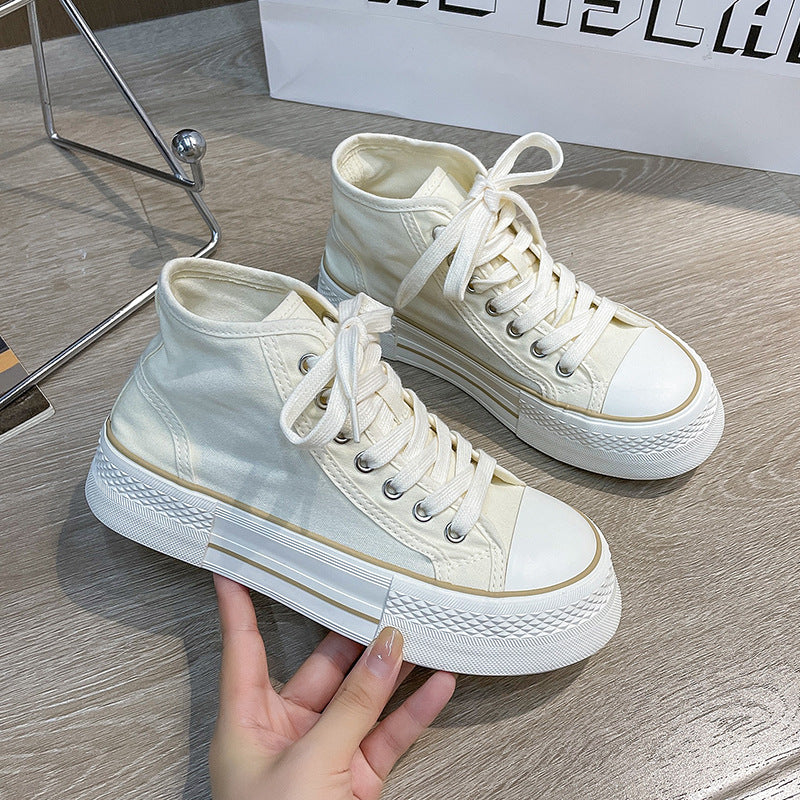 Dame højformat sneakers med tyk plateau sål og åndbar struktur Stilla