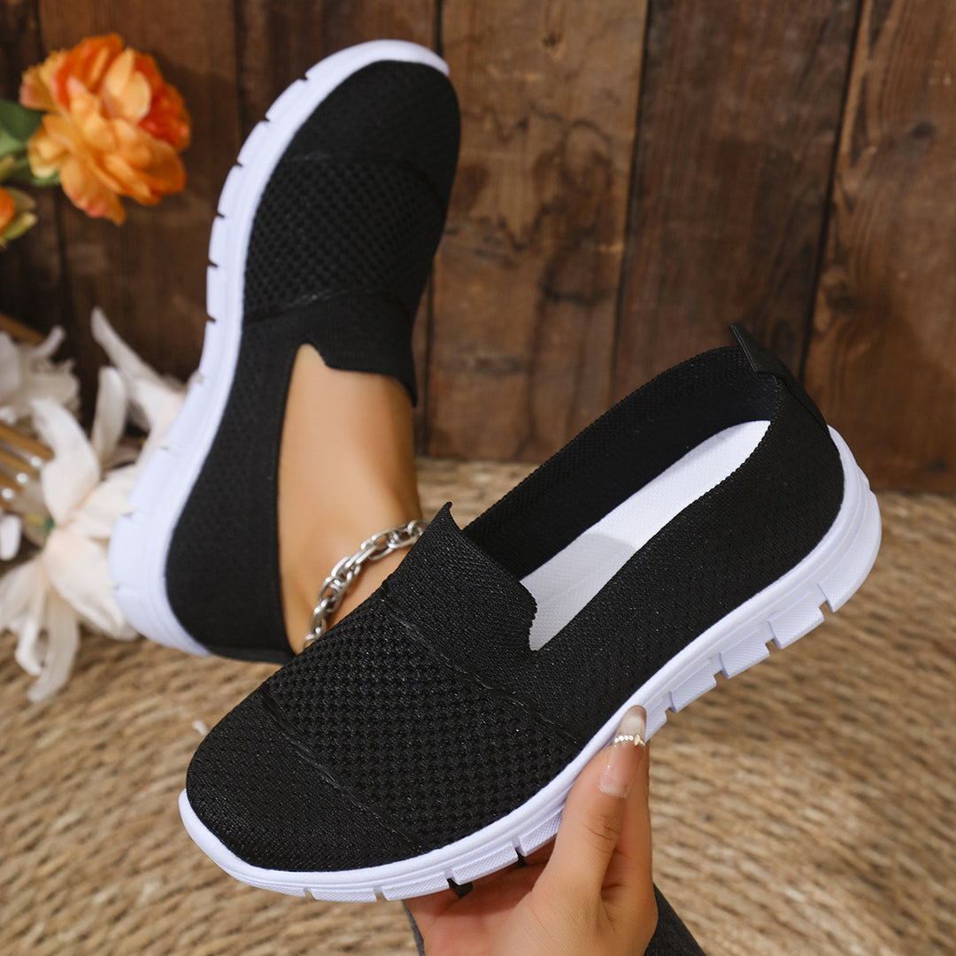 Dame behagelige Slip-On Sneakers med åndbart overmateriale og skridsikker sål Stilla