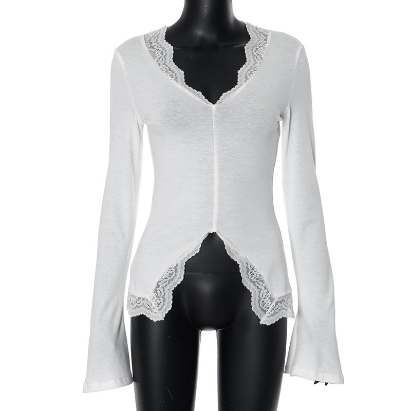 Femme Spidstop V-hals Top Stilla