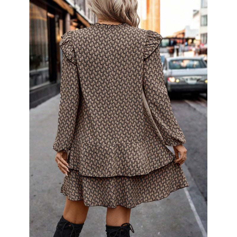 Dame Trendy Wrap Kjole i Boho Stil Stilla