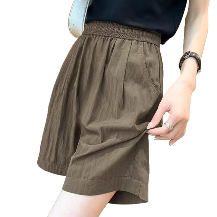 Kvinder casual shorts med elastisk talje og sidelommer