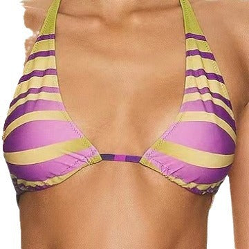 Dame Triangel-Bikini med stilfuldt stribemønster og høj benudskæring Stilla