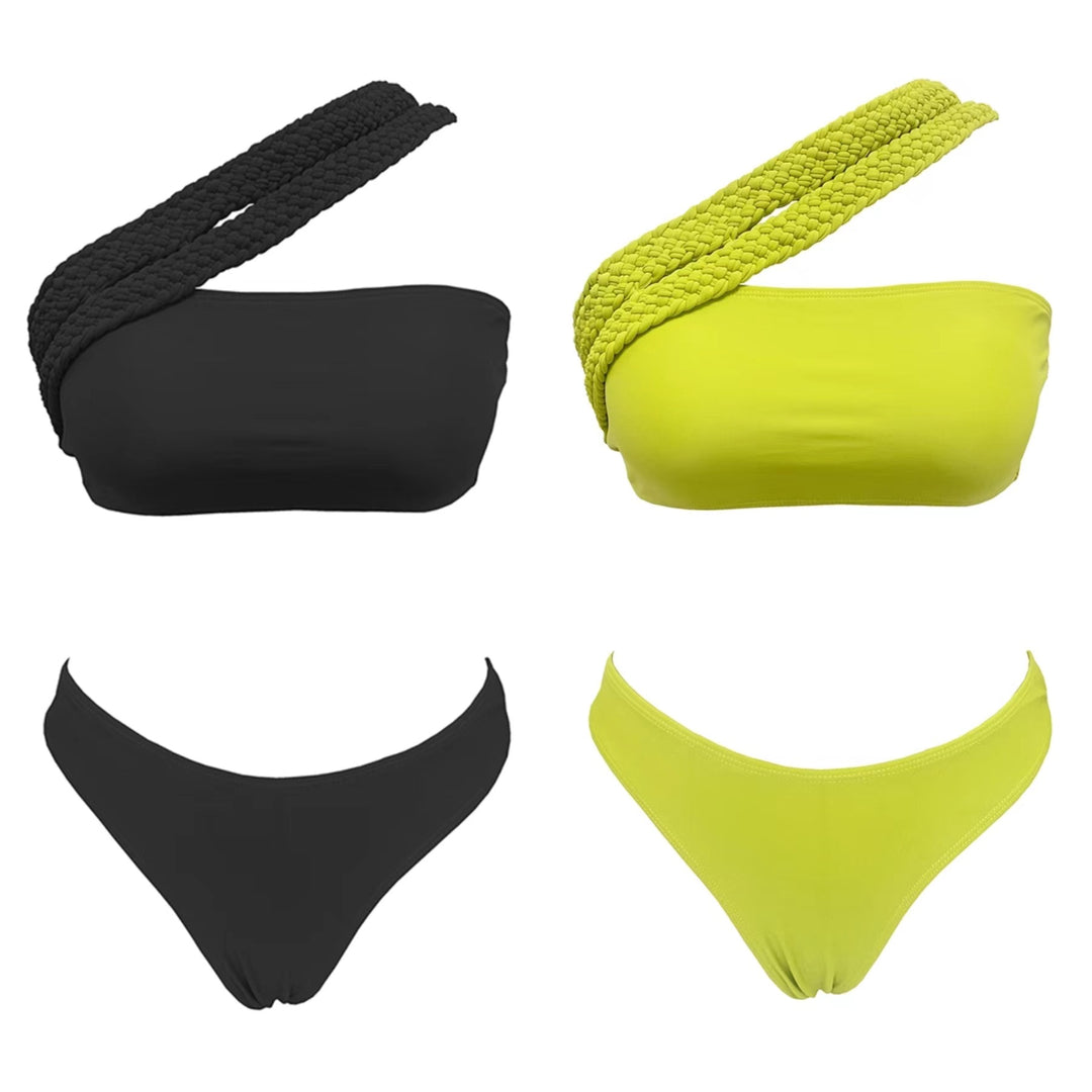 Dame bikini-sæt med innovativ bandeau-top og høj trusse Stilla
