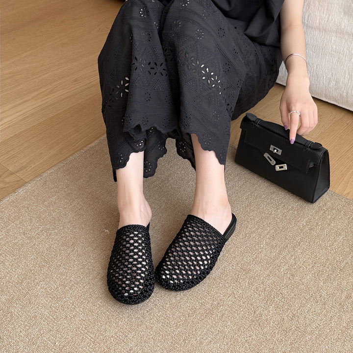 Femme Flettede Rutsche Mules Stilla