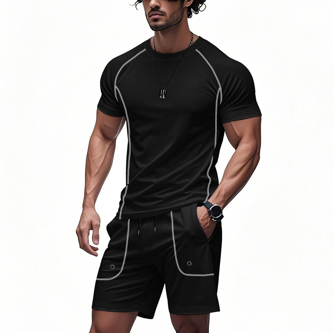 Herre Sporty Funktionssæt med praktisk kortærmet skjorte og komfortable shorts Stilla