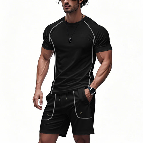 Herre Sporty Funktionssæt med praktisk kortærmet skjorte og komfortable shorts Stilla