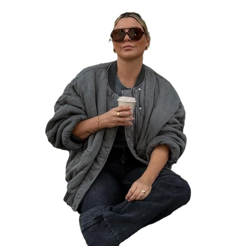 Dame Oversized Steppjakke Stilla