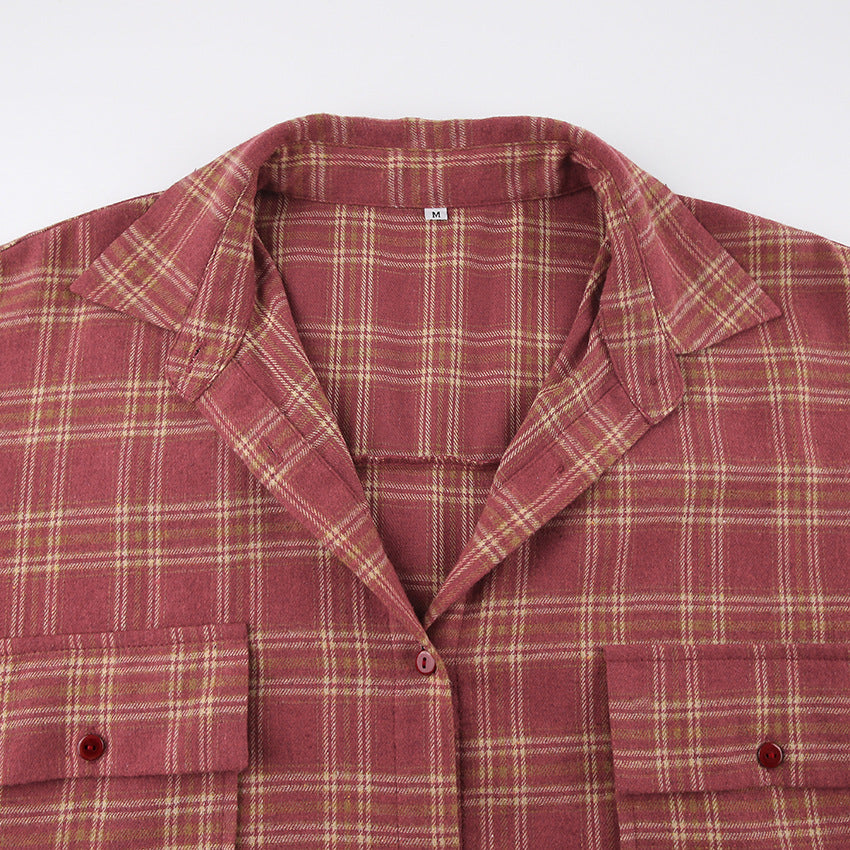 Dame Oversized Checkbluse i afslappet snit med kvalitetsmaterialer Stilla