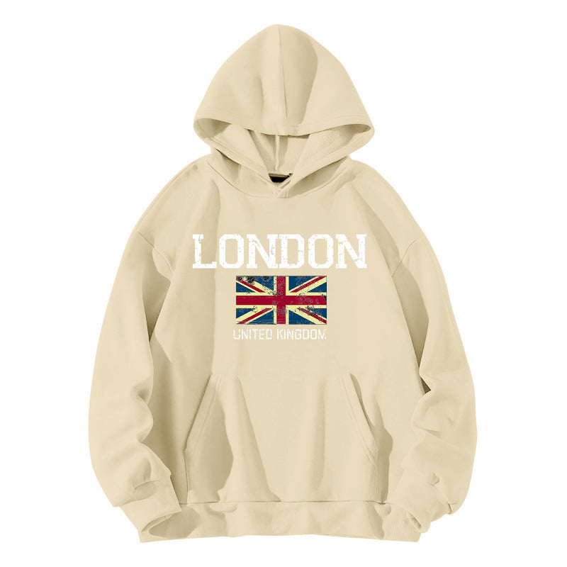 Kvinders hoodie i urban London stil med kængurulomme og komfortabel pasform Skovae