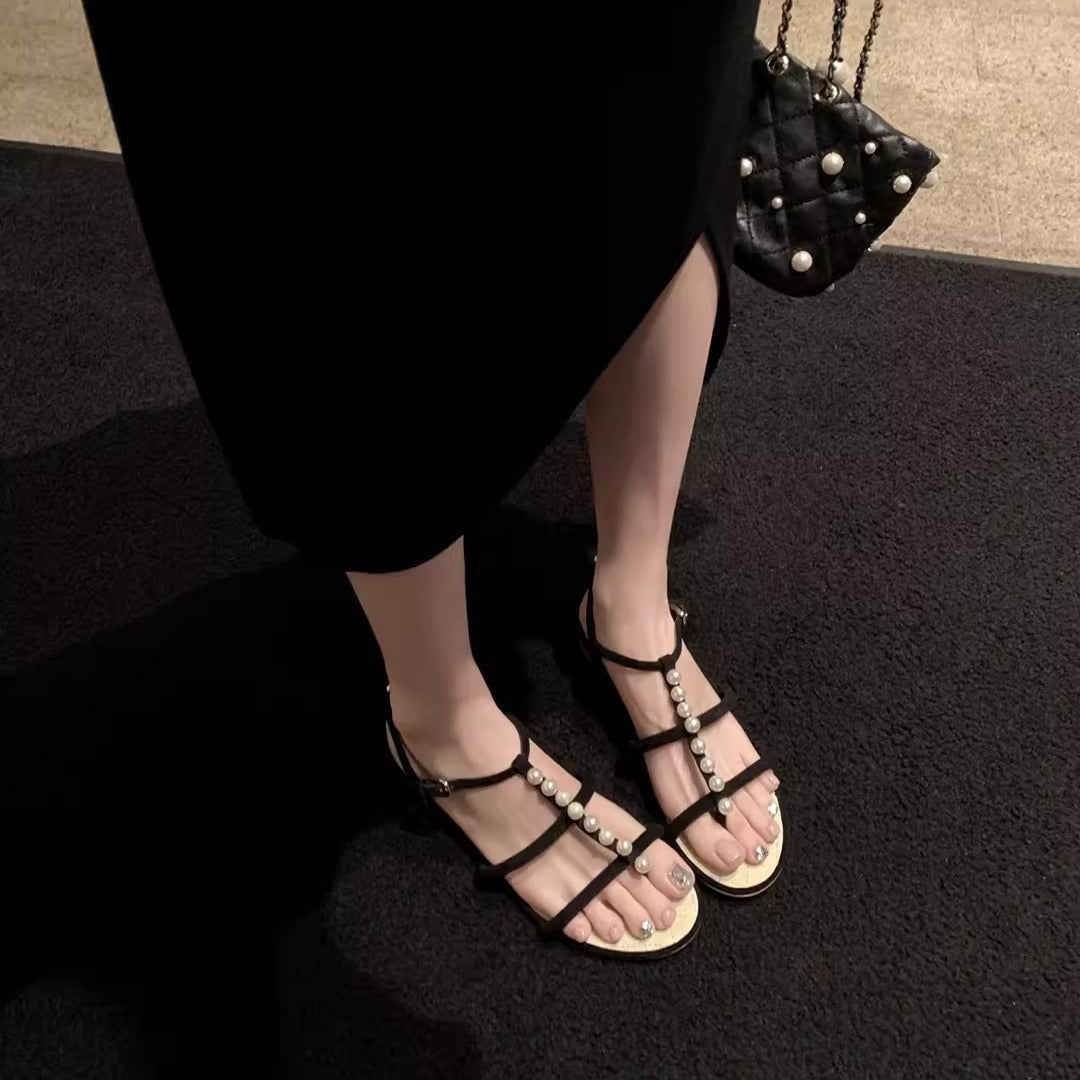 Dame-Pearl-Accent Slingback Sandaler Stilla