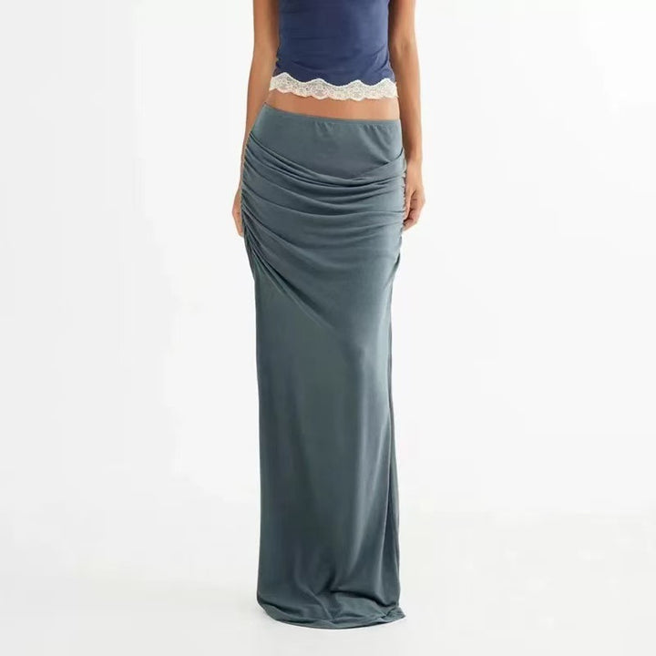 Dame Elegant Rynket Maxi Nederdel Stilla