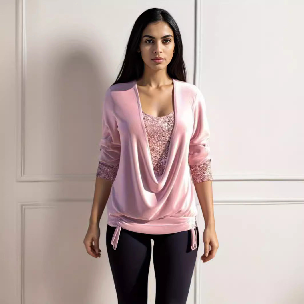 Damer elegant top med glitrende detaljer og afslappet snit Stilla