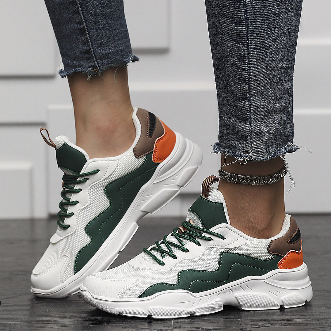 Unisex nan Plateau-sneaker med åndbart mesh-obermateriale, polstret hælkappe og profileret gummisål Skovae