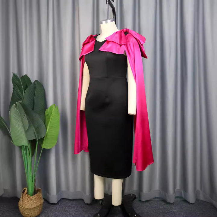 Dame Elegant Vavkjole med dramatisk Cape-udskæring Skovae