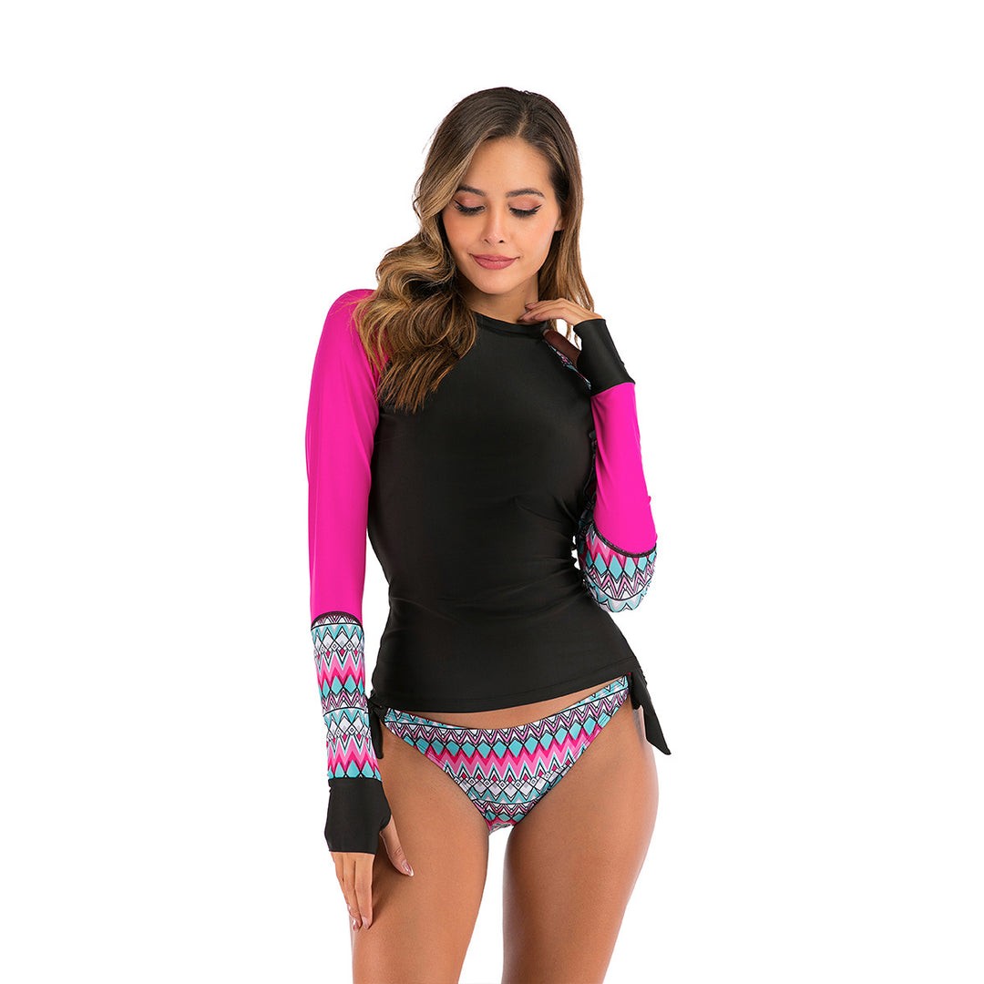 Dame Langærmet Svømning Rash Guard Stilla
